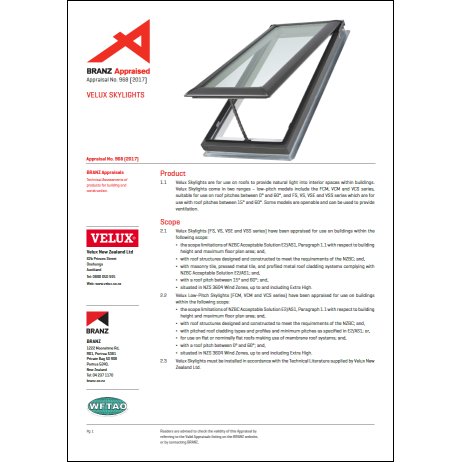 test report for skylights